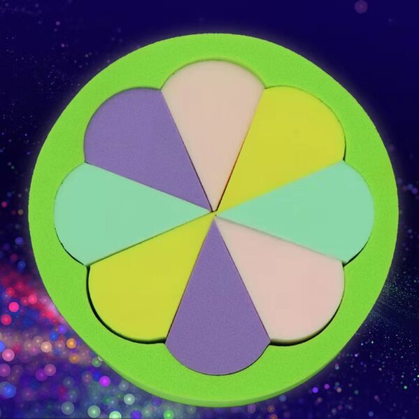 Colored six-cut eight-cut split puff